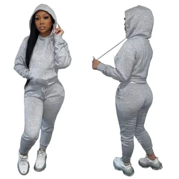 Conjunto Deportivo -Sudadera con Capucha (M, Gris)