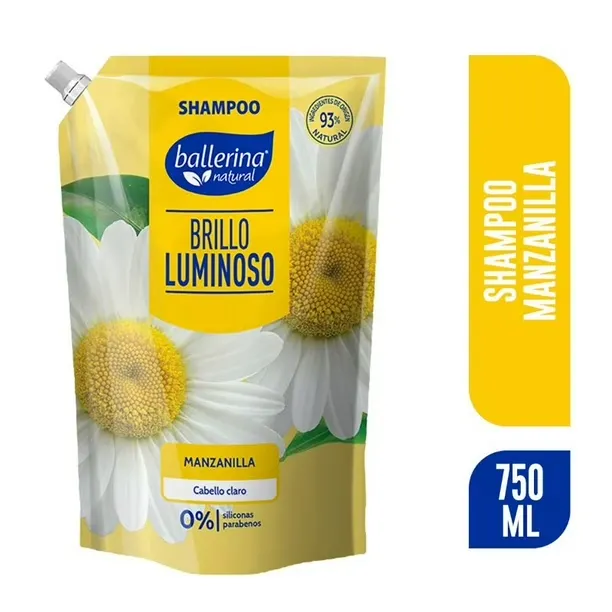 Shampoo Ballerina Natural Manzanilla Doypack, 750 ml